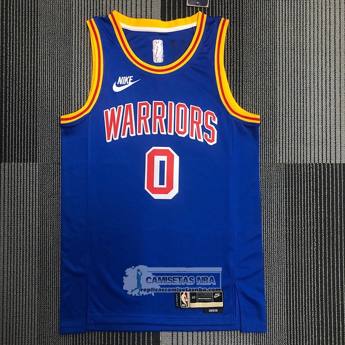 Camiseta Golden State Warriors Gary Payton II NO 0 75th Anniversary Azul